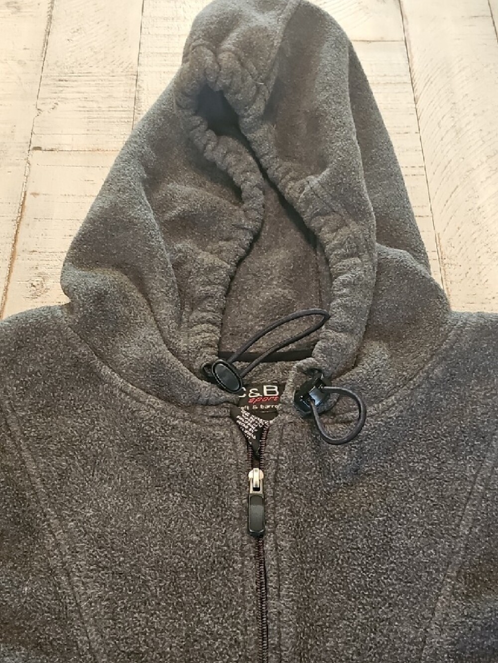 Croft & Barrow Sport Men's Hooded  Half-Zip Fleece Pullover - Gray - Picture 2 of 4